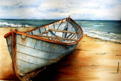 barque sur le sable